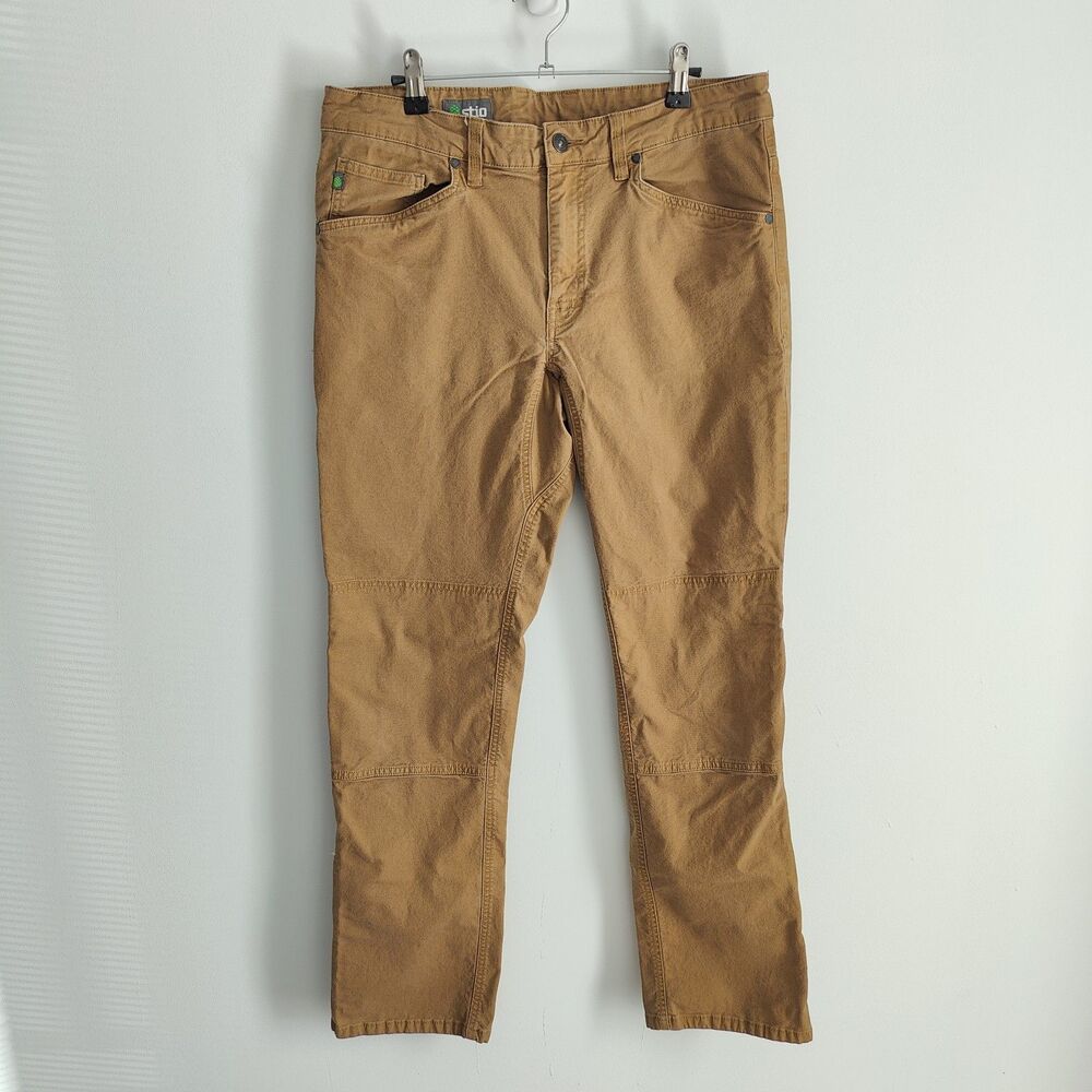 Stio Rivet Canvas Pant Mens 33x31 Tan Khaki Organic Cotton Stretch Outdoor
